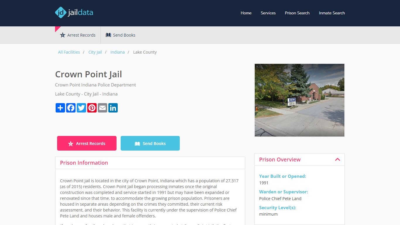 Crown Point Jail Inmate Search and Prisoner Info - Crown Point, IN